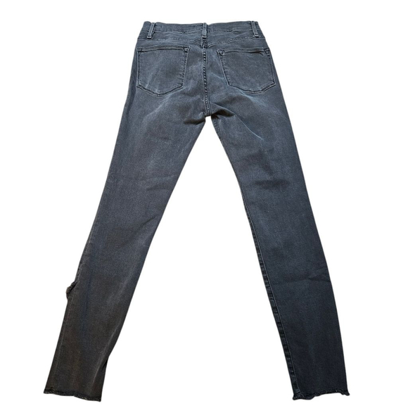 FRAME Denim 28 Gray Quinby Le High Skinny Crop Double Triangle Raw Hem Jeans - Picture 3 of 8